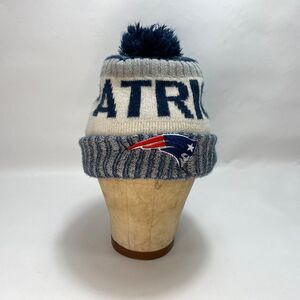 Patriots NFL New Era Beanie Cap Hat Fleece Wool Blend Lined Pom Pom Blue White